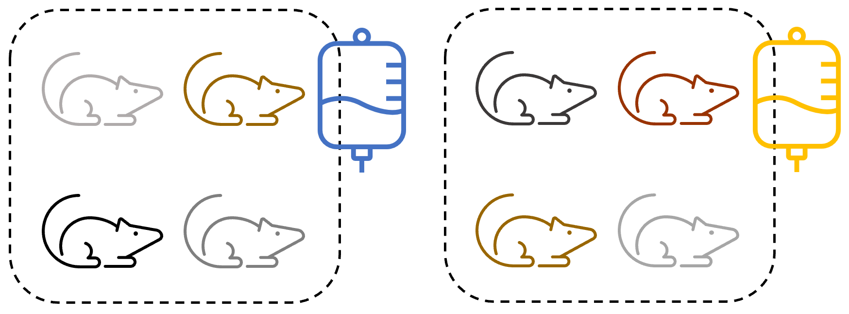 Treatment applied to cages of unrelated mice